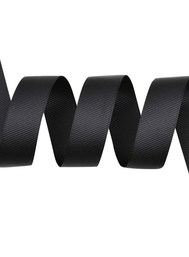 Ribest 1 inch 50 Yards Solid Grosgrain Ribbon per Roll for DIY Hair Accessories Scrapbooking Gift Packaging Party Decoration Wedding Flowers Black - Image 3